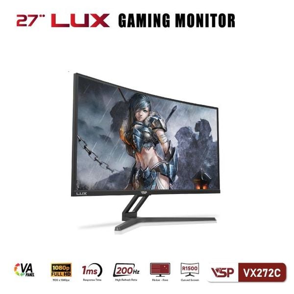  Màn hình Gaming VSP VX272C | 27 inch, FHD, 200Hz, VA 