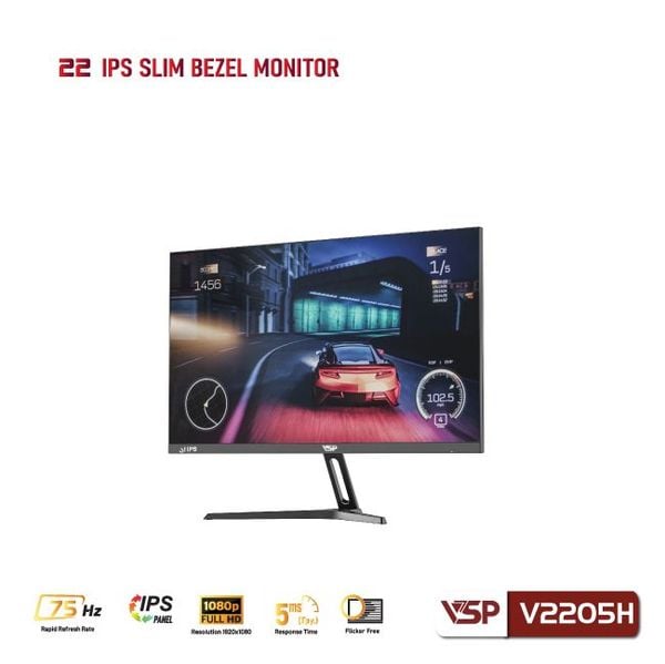  Màn hình VSP V2205H | 21.5 inch, Full HD, IPS, 75Hz, 5ms, HDMI + VGA, Phẳng 