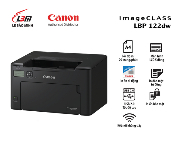  Máy in Canon Laser LBP122DW chính hãng | In 2 mặt, WiFi 