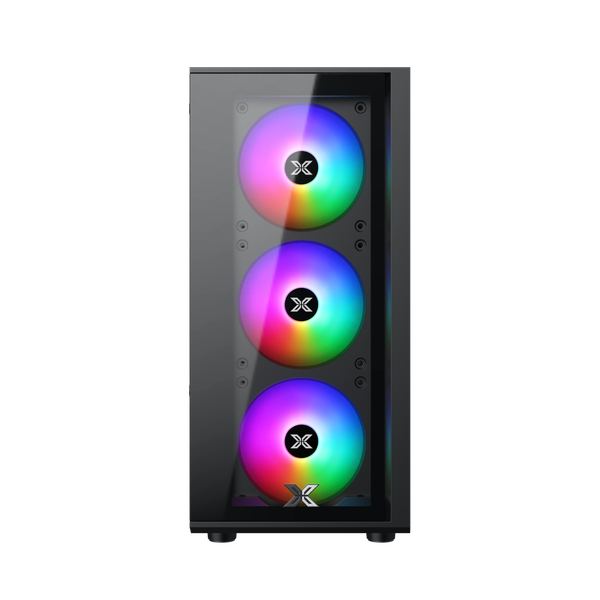  Thùng máy Xigmatek MYX 3F - Black | Kèm 3 fan led 