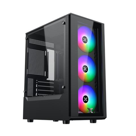 Thùng máy Xigmatek MYX 3F - Black | Kèm 3 fan led