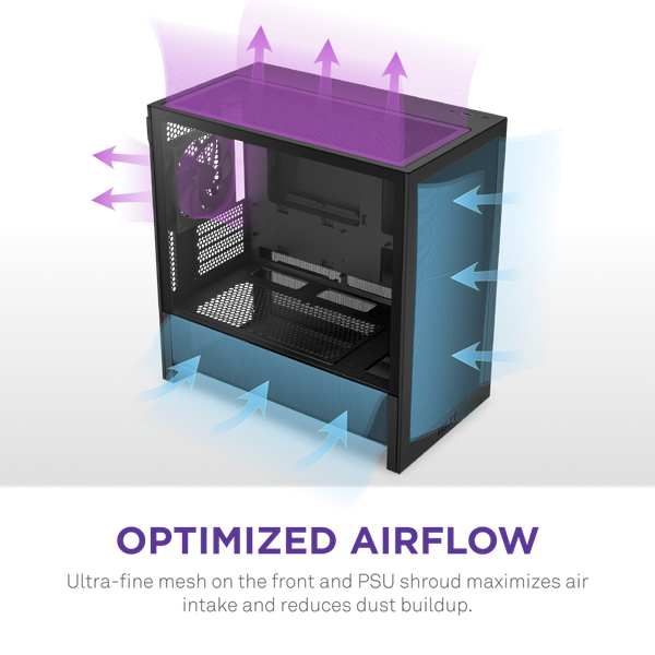  Thùng máy Case NZXT H3 Flow - Đen (CC-H31FB-01) 