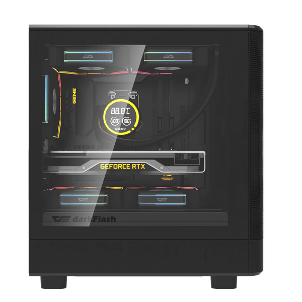  Thùng máy Case DarkFlash DB330M M-ATX | Mặt lưới, đen 