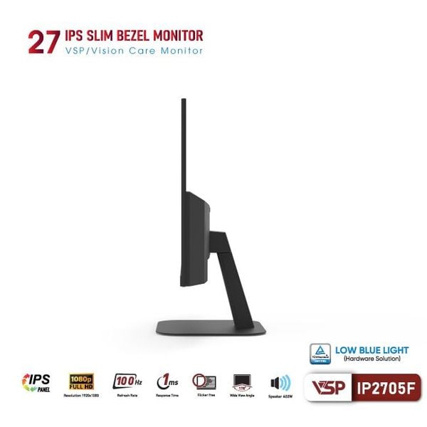  Màn hình Văn phòng VSP IP2705F | 27 inch, FHD, 100Hz, IPS, speaker 