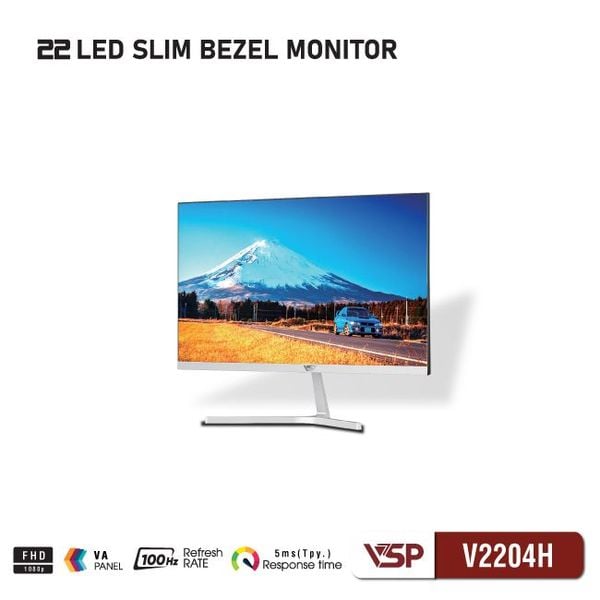  Màn hình Văn phòng VSP V2204H White | 22 inch, FHD, 100Hz, VA 
