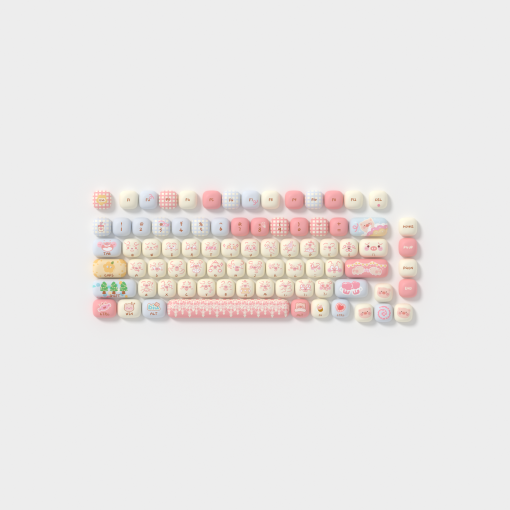 Keycap Akko set – Piggy Party Cute (PBT Dye-subbed / MOG profile / 139 nút). 