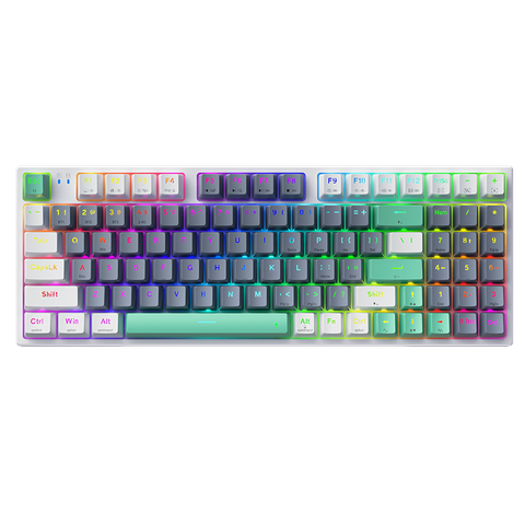 Bàn phím cơ Machenike K500 Pro-B94W | Wireless, Tri-Mode RGB, Grey, Silver Switch