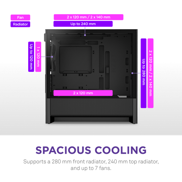  Thùng máy Case NZXT H3 Flow - Đen (CC-H31FB-01) 