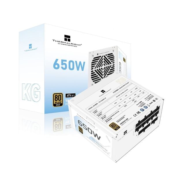  Nguồn máy tính Thermalright KG-650 80 Plus Gold Pcie5.1 - Trắng | Full Modular, ATX 