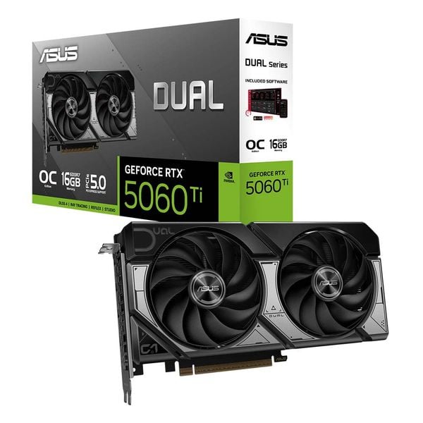  Card màn hình NVIDIA GeForce RTX 5060 Ti ASUS Dual OC | 16GB GDDR7, 4608 CUDA, 550W 