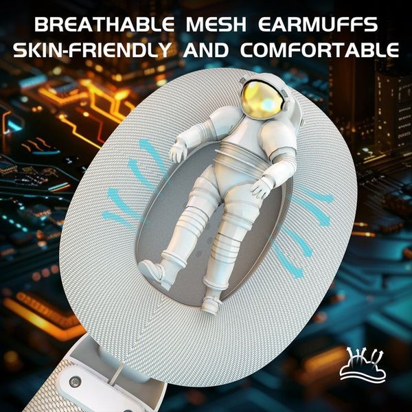  Tai nghe gaming Attack Shark L80 Ultra-Light Tri-Mode - White 