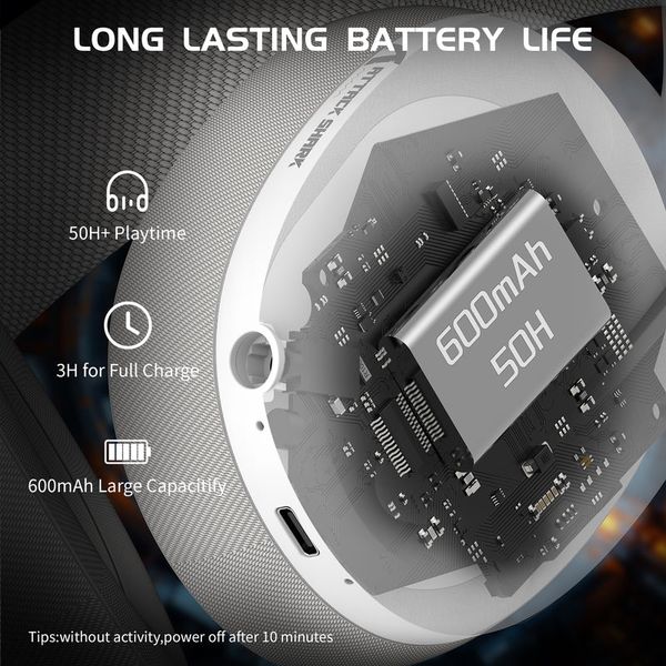  Tai nghe gaming Attack Shark L80 Ultra-Light Tri-Mode - White 