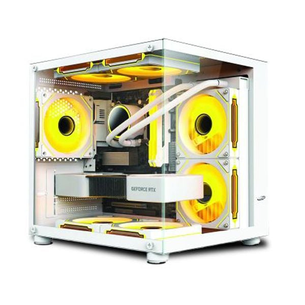  Thùng máy Aqual X2-M | Micro-ATX, Trắng 