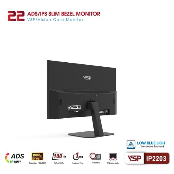  Màn hình Văn phòng VSP IP2203 | 22 inch, FHD, 100Hz, IPS 