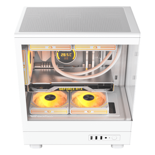  Thùng máy Case DarkFlash DB330M M-ATX | Mặt kính, trắng 