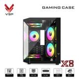  Thùng máy Case VSP X8 - Đen | Hồ cá, không kèm fan 