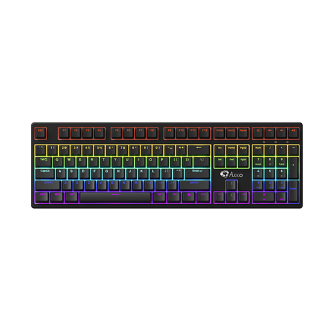 Bàn phím cơ Akko 3108 SR Black Shine Through | Switch Akko Blue (clicky)