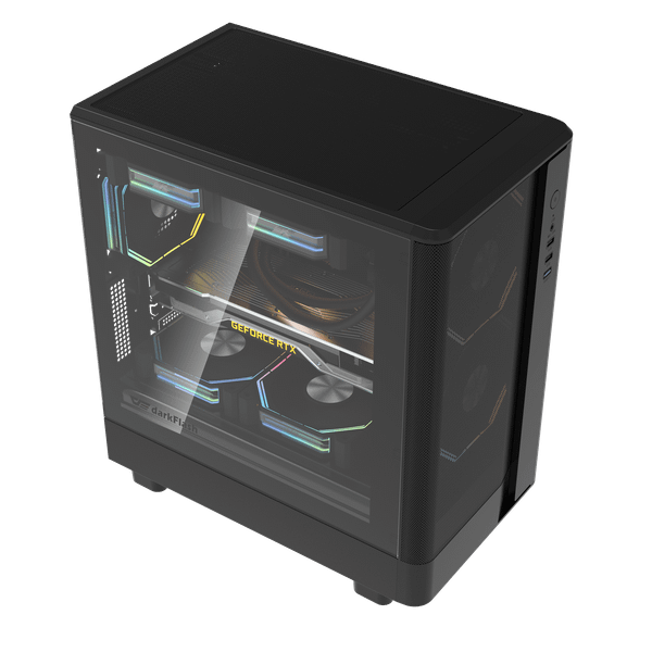  Thùng máy Case DarkFlash DB330M M-ATX | Mặt lưới, đen 