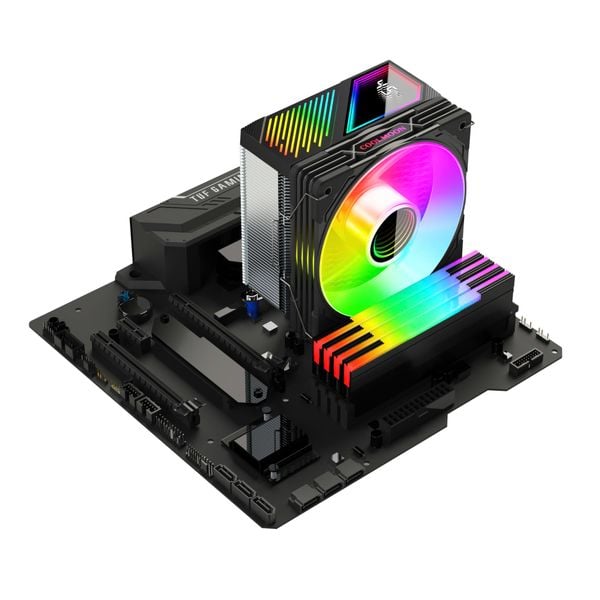  Tản nhiệt khí CoolMoon GT600 | ARGB Display, Đen 