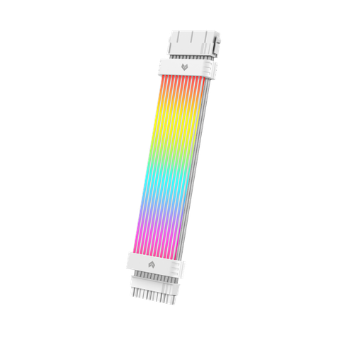 Dây cáp nguồn nối dài Coolmoon Aosor ME210 24 pin ARGB - Trắng | Kèm hub SK3