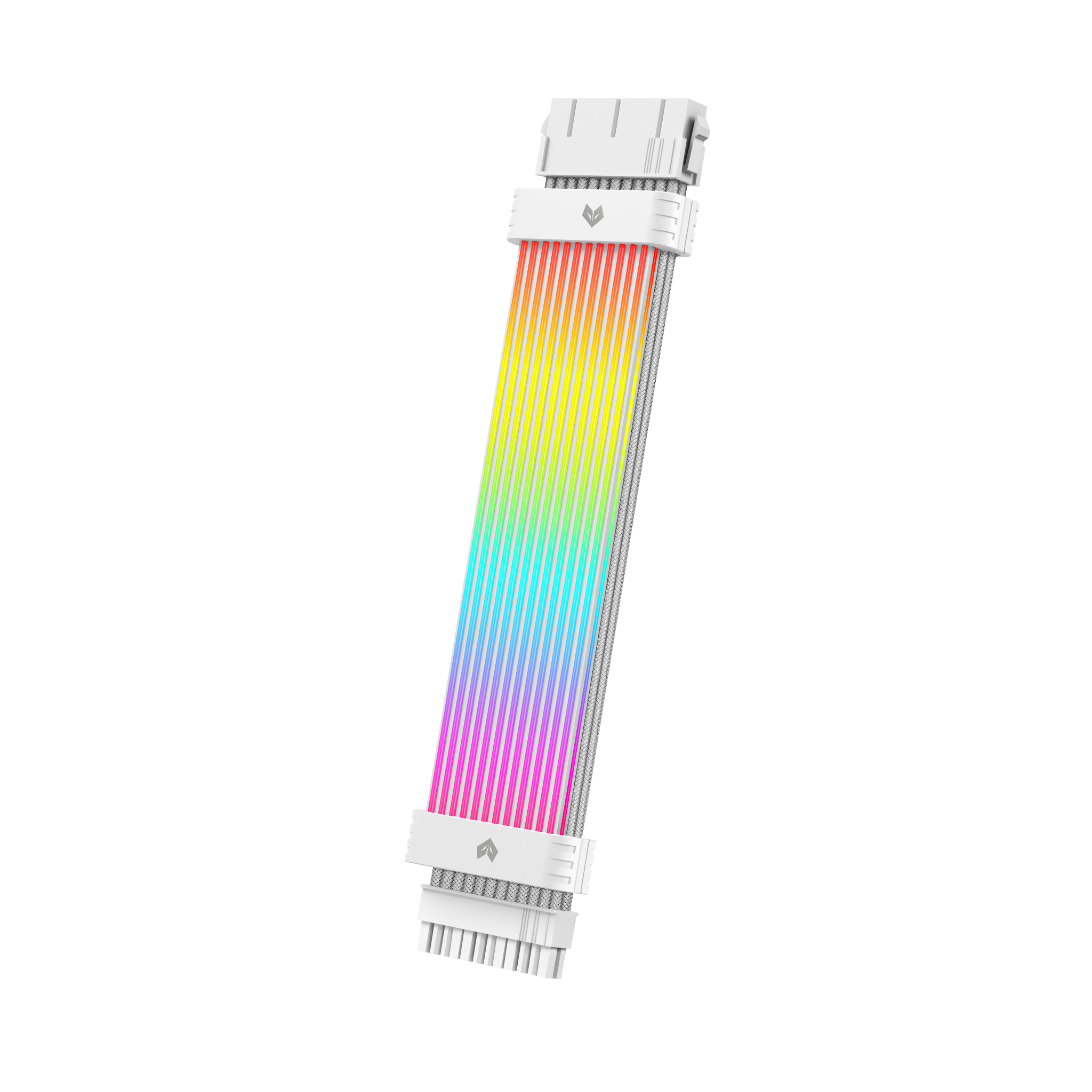Dây cáp nguồn nối dài Coolmoon Aosor ME210 24 pin ARGB - Trắng | Kèm hub SK3