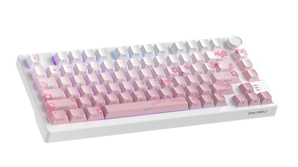  Bàn phím cơ gaming Dareu EK75 Pro | 3 Mode, TKL, Linear Switch, RGB, Pink 