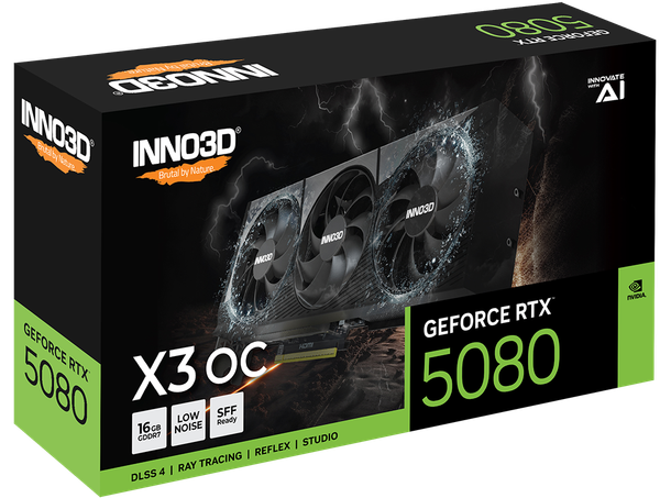  Card màn hình NVIDIA GeForce RTX 5080 INNO3D X3 OC | 16GB GDDR7, 10752 CUDA, 850W 