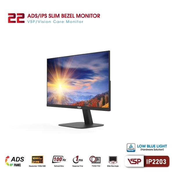  Màn hình Văn phòng VSP IP2203 | 22 inch, FHD, 100Hz, IPS 