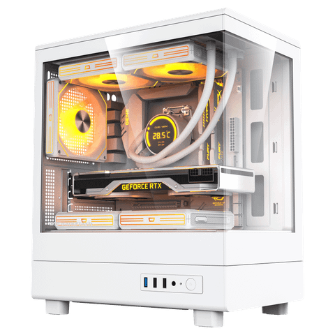 Thùng máy Case DarkFlash DB330M M-ATX | Mặt kính, trắng