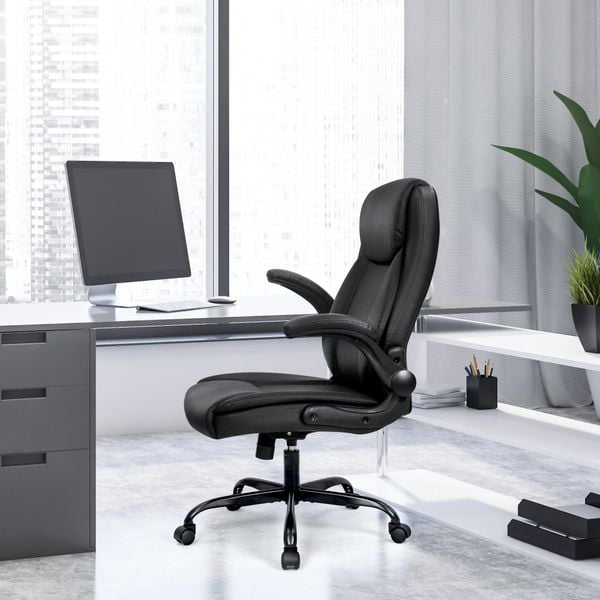  Ghế văn phòng OEM 7057 | Đen, 120kg, Chân xoay, Da PU 