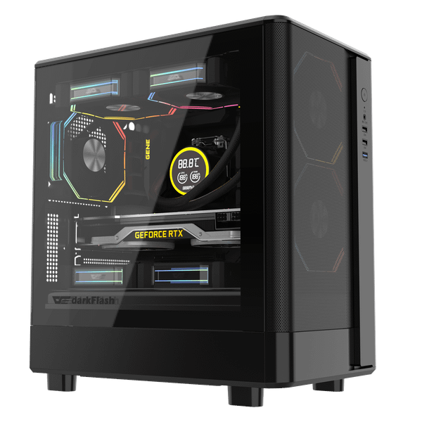  Thùng máy Case DarkFlash DB330M M-ATX | Mặt lưới, đen 
