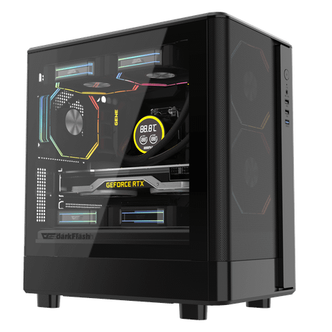 Thùng máy Case DarkFlash DB330M M-ATX | Mặt lưới, đen
