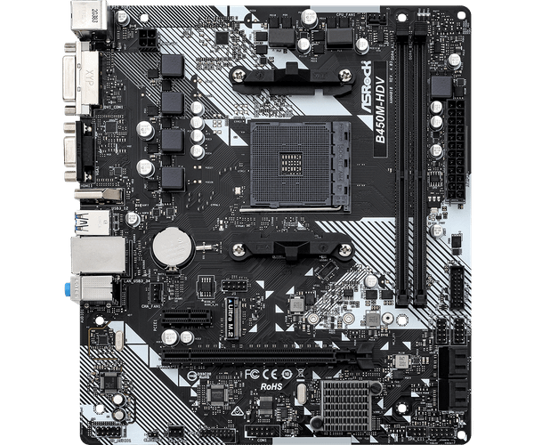  Mainboard ASRock B450M-HDV DDR4 | AM4, mATX, 2 khe RAM 