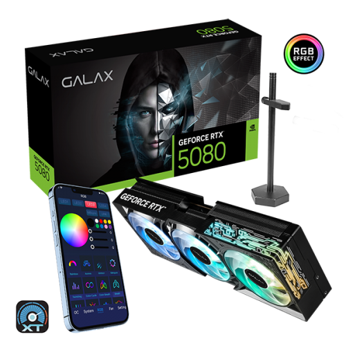  Card màn hình NVIDIA GeForce RTX 5080 GALAX 1-Click OC OC | 16GB GDDR7, 10752 CUDA, 850W 