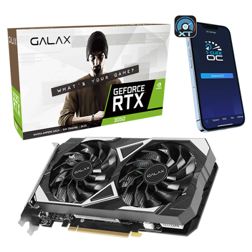  Card màn hình NVIDIA GeForce RTX 3050 GALAX EX | 6GB GDDR6, 2304 CUDA, 300W 