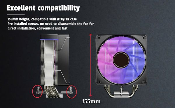  Tản nhiệt khí Leopard KF400X Black | RGB, Đen 