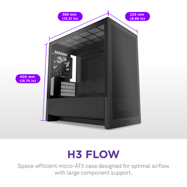  Thùng máy Case NZXT H3 Flow - Đen (CC-H31FB-01) 