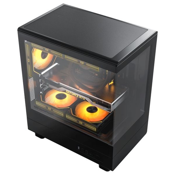  Thùng máy Case DarkFlash DB330M M-ATX | Mặt kính, đen 
