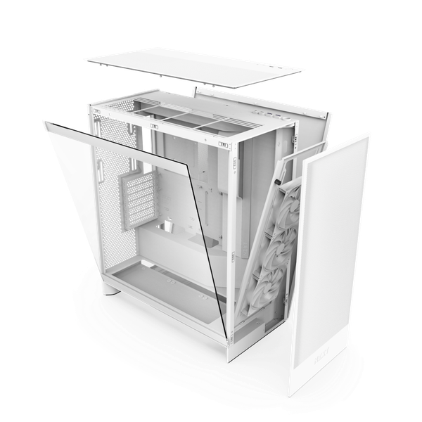 Thùng máy NZXT H7 Flow 2024 - White | kèm sẵn 3 fan F120Q (CM-H72FW-01) 