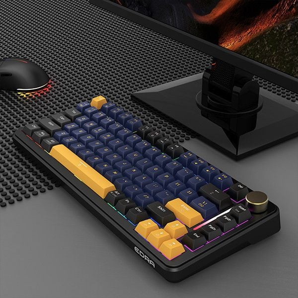  Bàn phím cơ gaming E-Dra EK375W | 3 Mode, TKL, Linear Switch, RGB, Black 