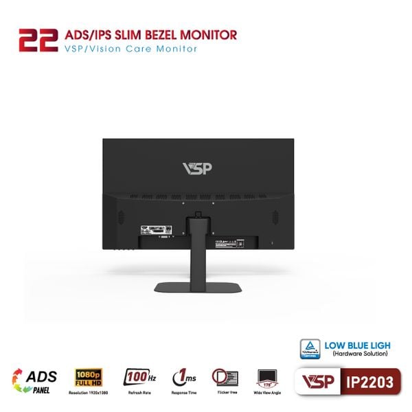  Màn hình Văn phòng VSP IP2203 | 22 inch, FHD, 100Hz, IPS 