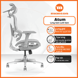  Ghế công thái học Manson Atum | Xám, lưng hợp kim nhôm, tựa đầu 6D 