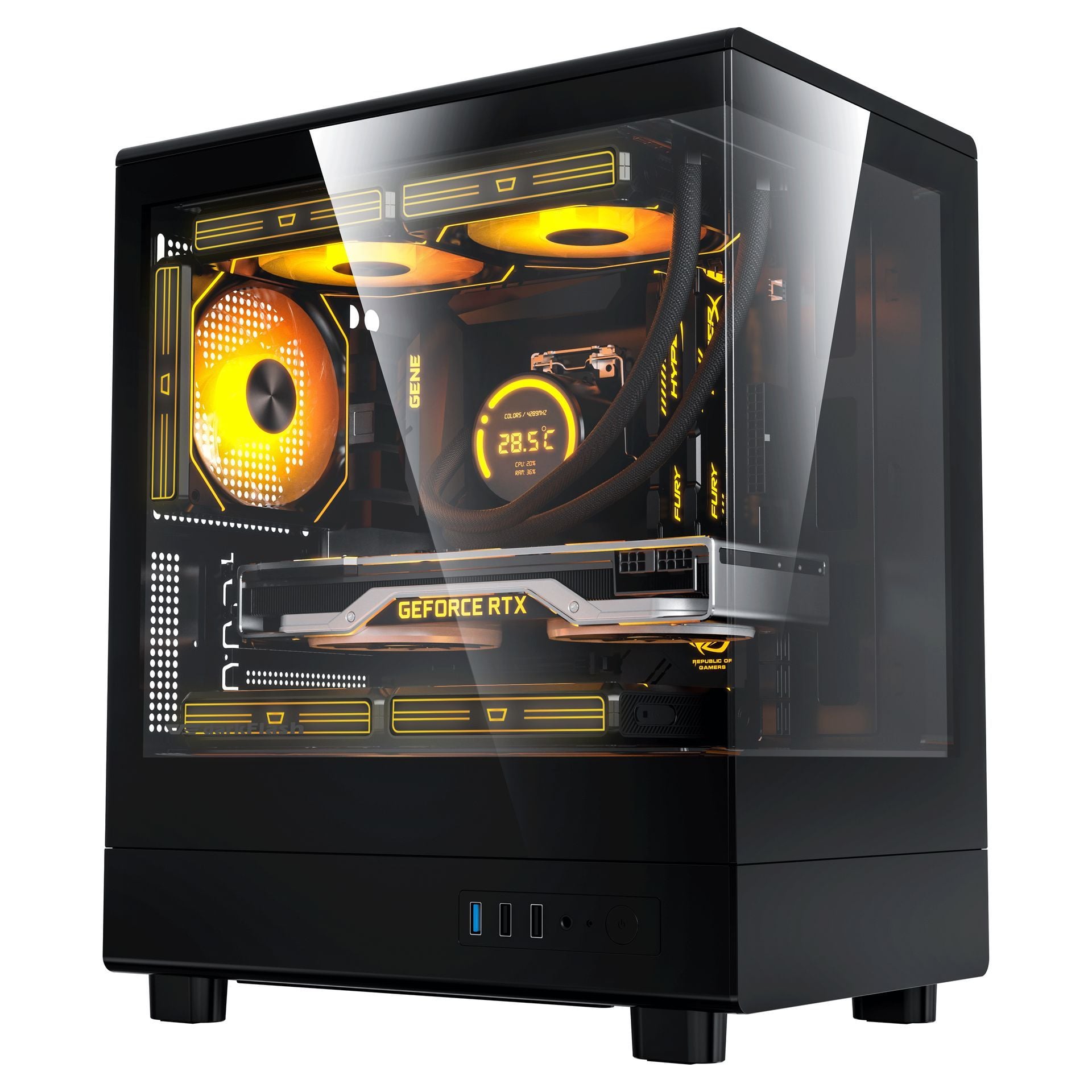 Thùng máy Case DarkFlash DB330M M-ATX | Mặt kính, đen