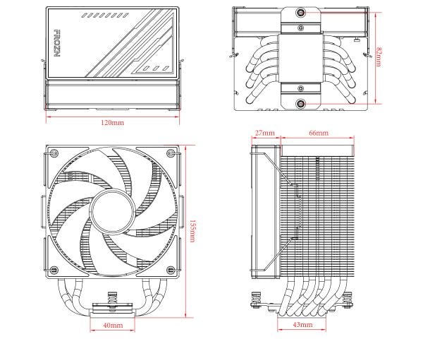  Tản nhiệt khí ID-Cooling FROZN A610 Black | ARGB, Đen 
