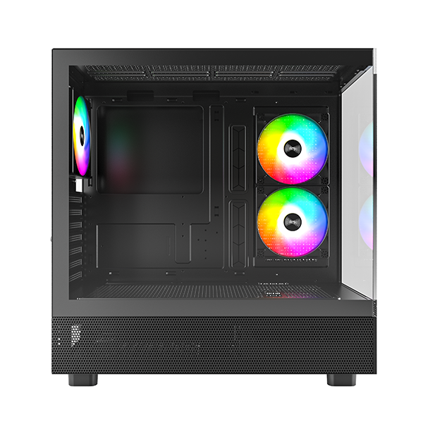  Thùng máy Montech XR ATX - Black | Hồ cá, kèm sẵn 3 fan 