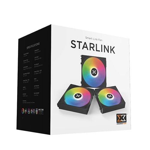 Fan case XIGMATEK Starlink Ultra Black EN41303 | ARGB, Modular Design, bộ 3 fan