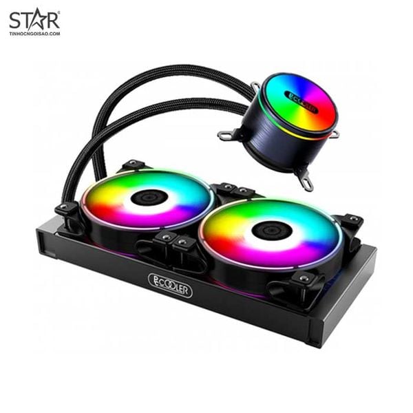  Tản nhiệt nước PCCOOLER GI-CX240 | ARGB, Đen 