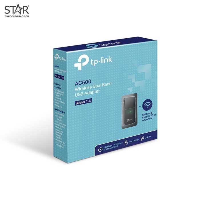 USB thu Wifi TP-Link Băng Tần Kép AC600 – Archer T2U 150Mbps Chính Hãng