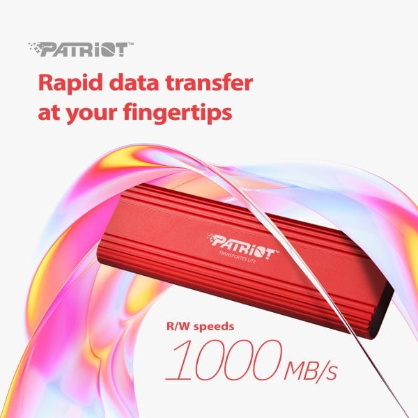 Ổ cứng SSD di động Patriot Transporter Lite 1TB | USB 3.2 Gen 1, Portable (PTPL1TBPEC) 