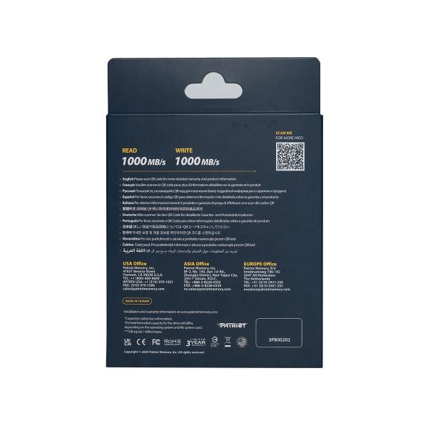  Ổ cứng SSD di động Patriot Transporter Lite 1TB | USB 3.2 Gen 1, Portable (PTPL1TBPEC) 